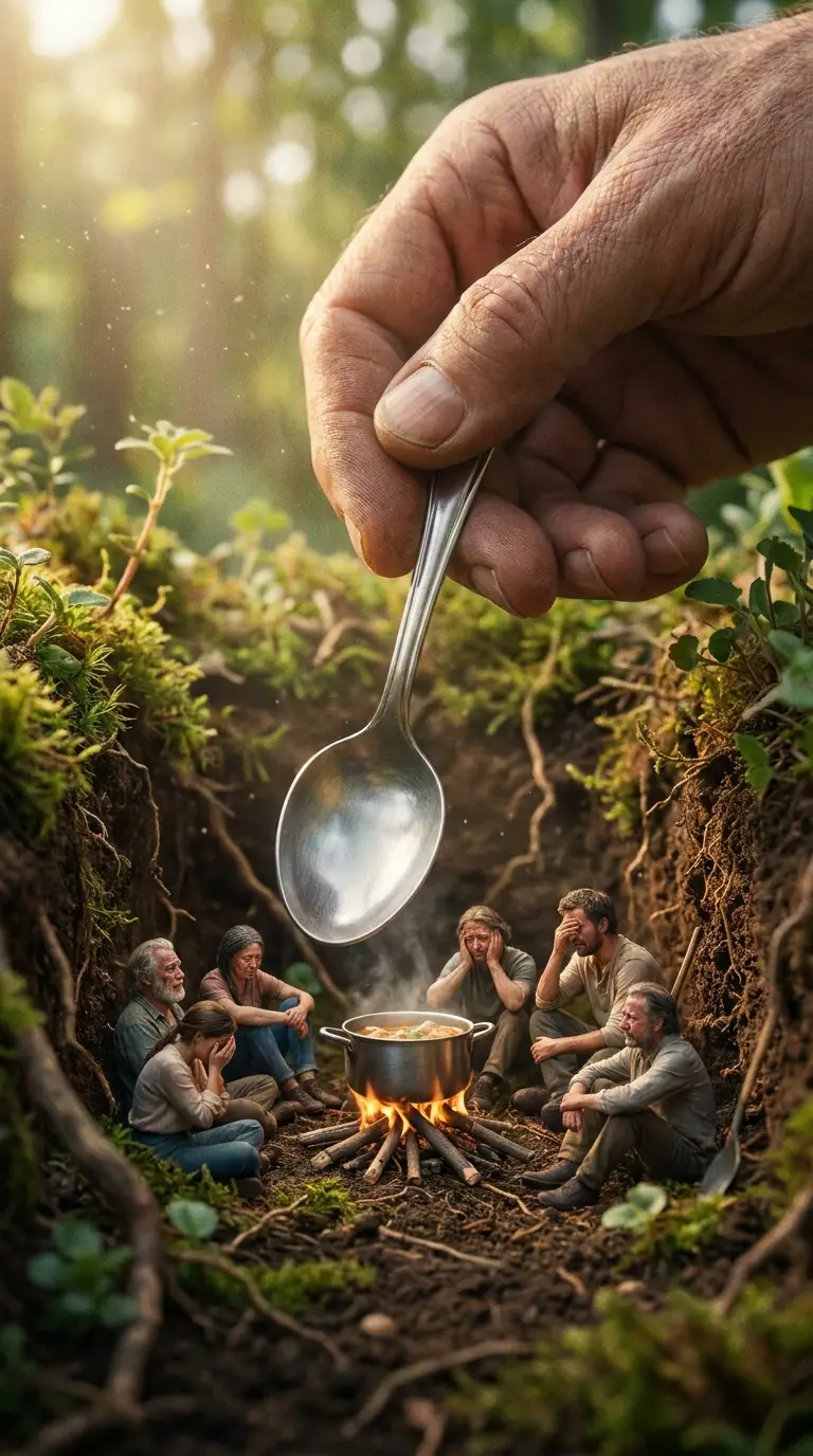 Example image: Giant Hand Helps Tiny People