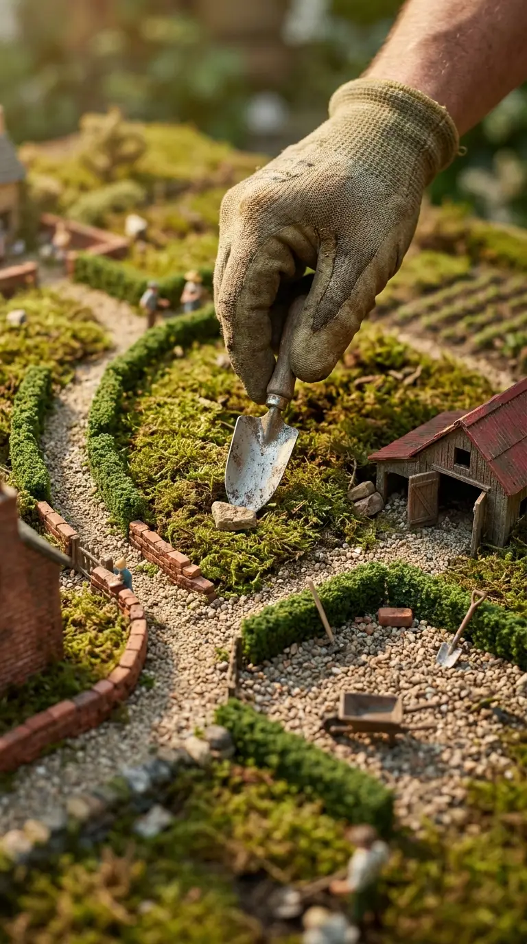 Example image: Miniature Timelapse (giant hand builds a mini world)