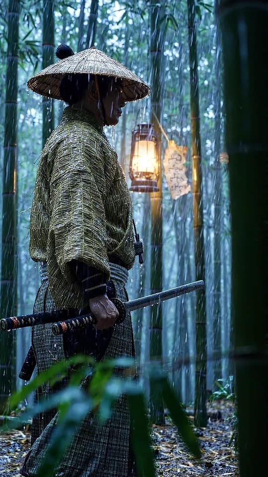 Samurai in the rain
