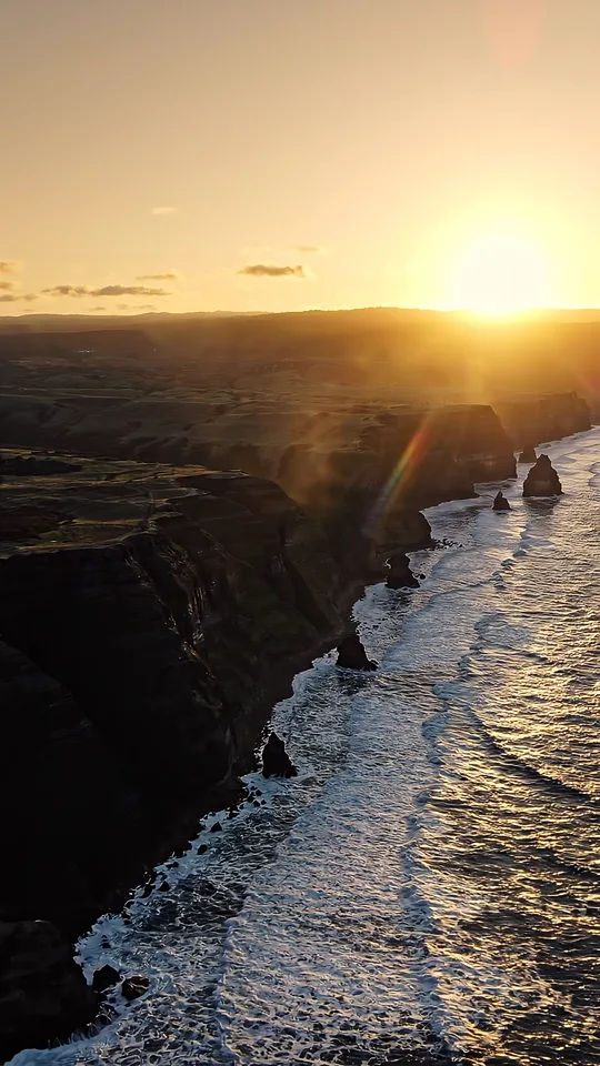Drone flight over the coast