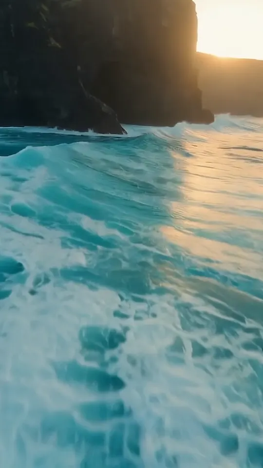 Drone flight over the coast
