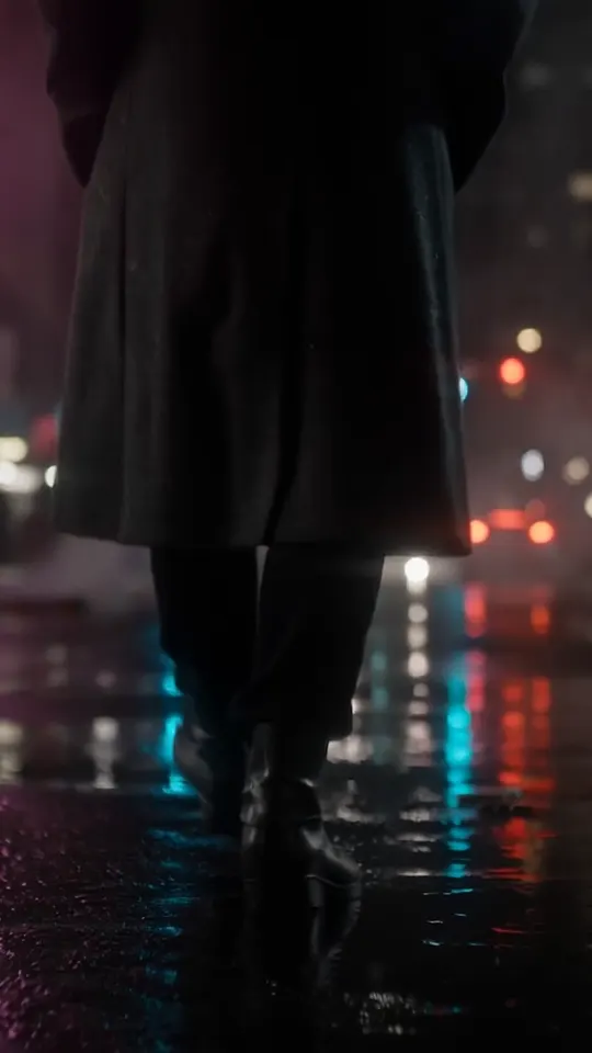 Neon street at night